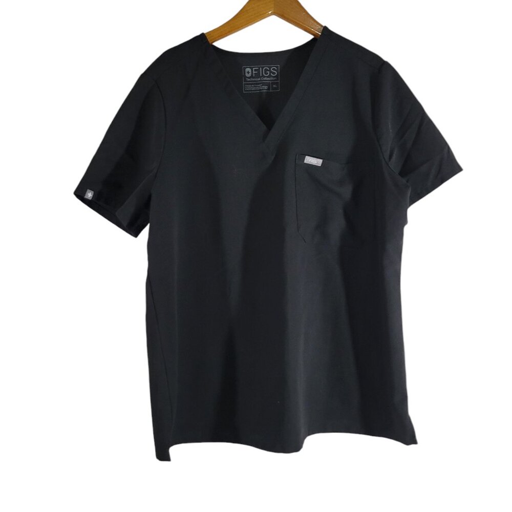 Figs Technical Collection Catarina Scrub Top Womens XL Black One-Pocket FW1000